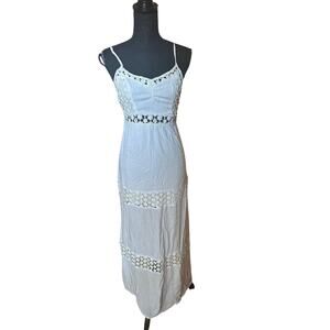 Abercrombie & Fitch Women's White crochet-detail maxi Dress